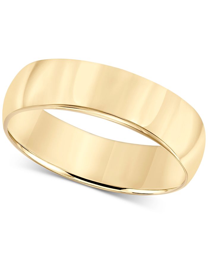 Macy S 14k Gold 6mm Wedding Band Reviews Rings Jewelry Watches Macy S