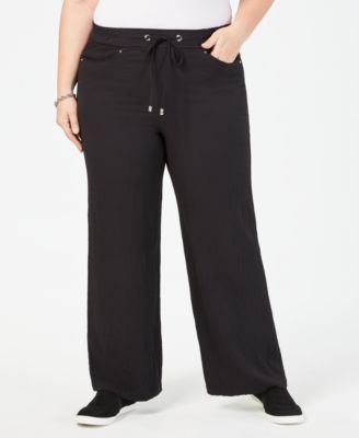 drawstring plus size pants