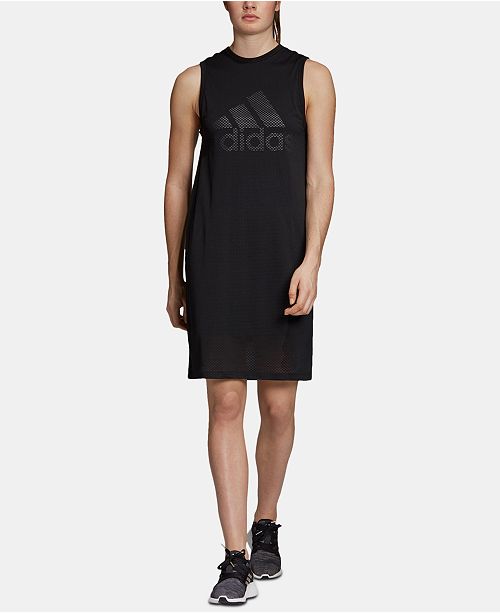 adidas Sports ID Mesh-Overlay Sleeveless Dress & Reviews - Dresses - Women  - Macy's