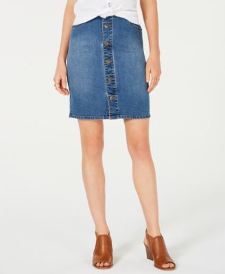 macys womens denim skirts