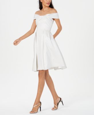 macy's white off the shoulder dress