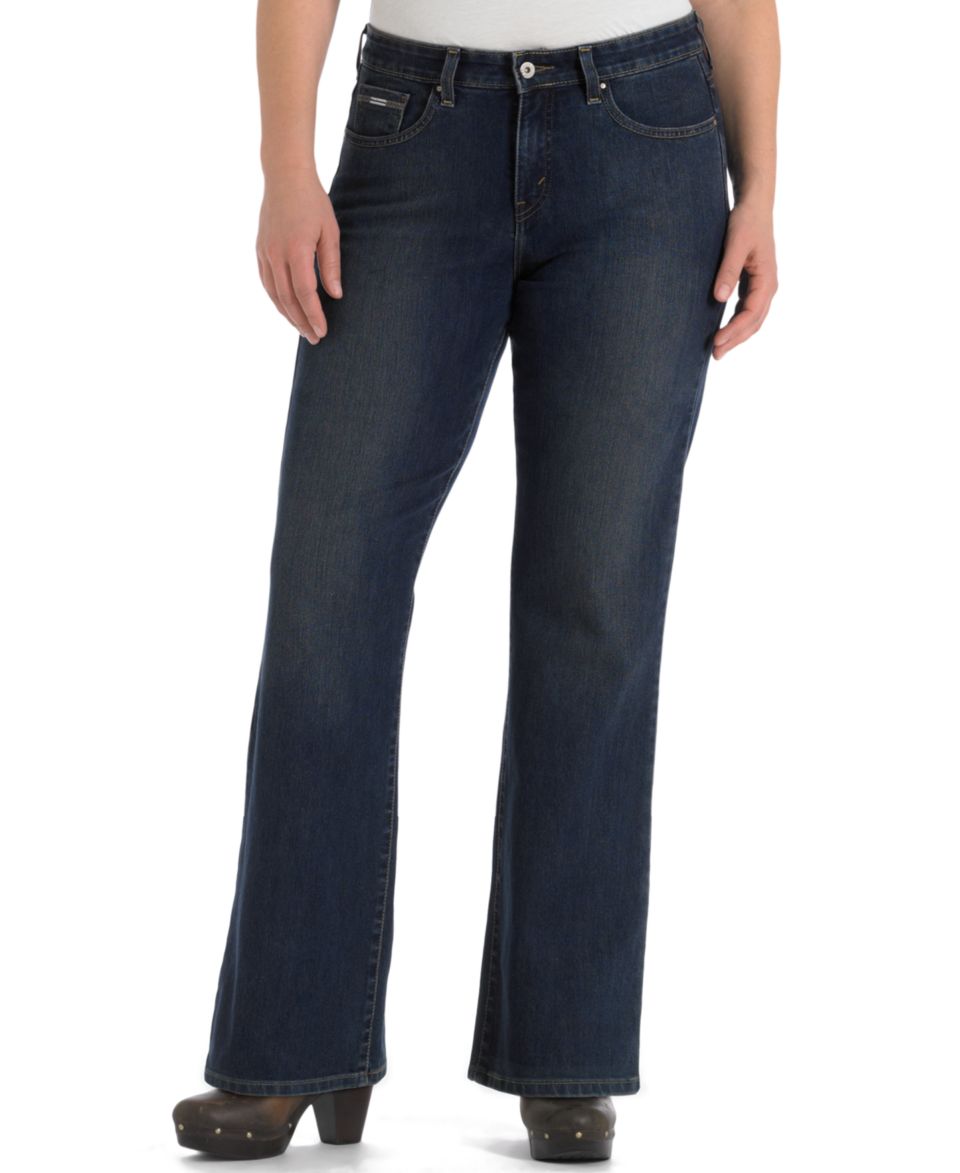 Levis Plus Size Jeans, 525 Perfect Waist Bootcut, Denim Defense Wash