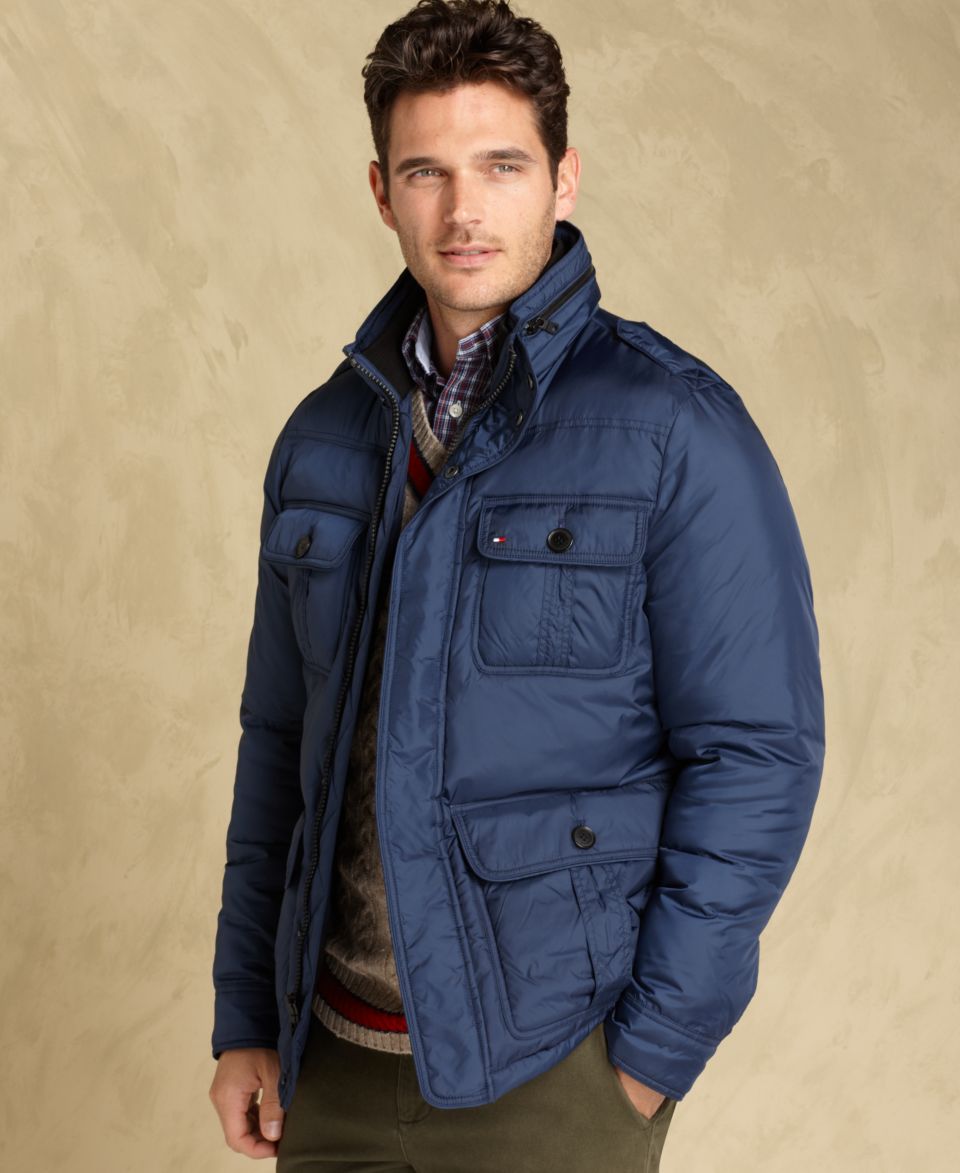 Tommy Hilfiger Jacket, Puffer Collar Jacket   Mens Coats & Jackets