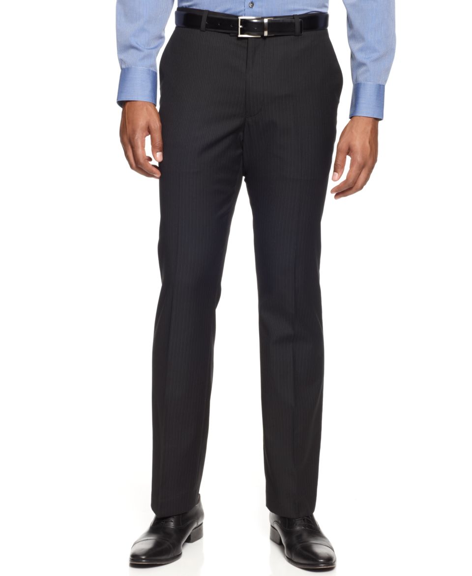 Perry Ellis Portfolio Dress Pants, Railroad Stripe Flat Front   Mens