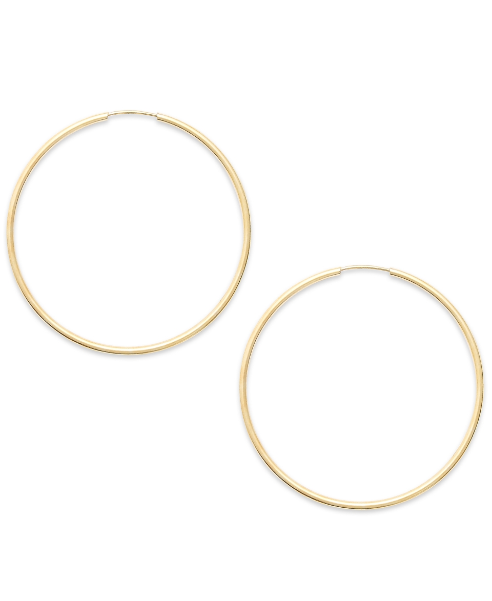 14k Gold Earrings, Endless Hoop Earrings (35mm)   Earrings   Jewelry