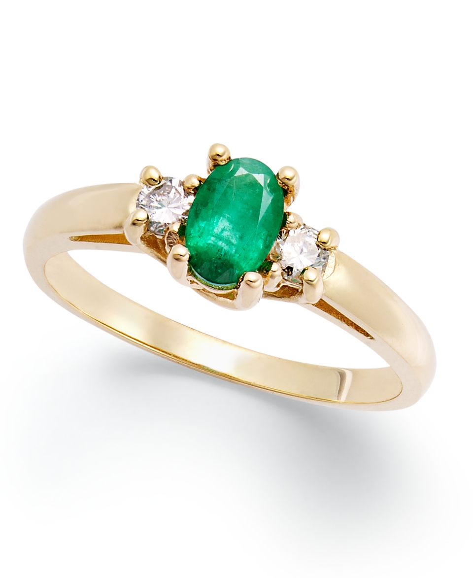 14k Gold Ring, Emerald (3/8 ct. t.w.) and Diamond (1/8 ct. t.w) 3