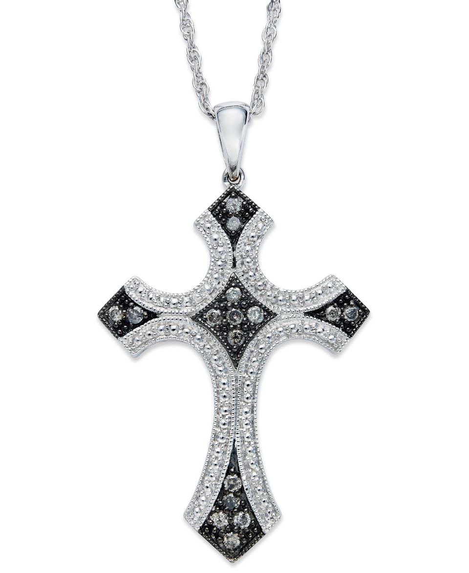 14k Gold and Sterling Silver Pendant, Victorian Cross Chain   Necklaces   Jewelry & Watches