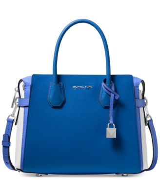 michael michael kors mercer belted tricolor pebble leather satchel