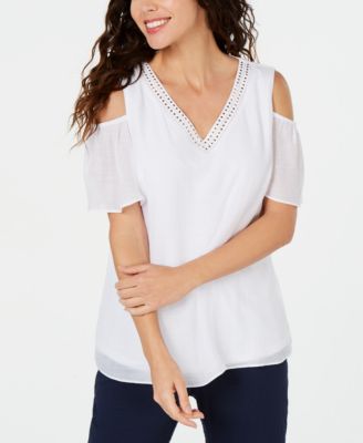 jm collection cold shoulder top