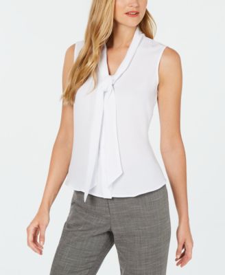 macys tie neck blouse