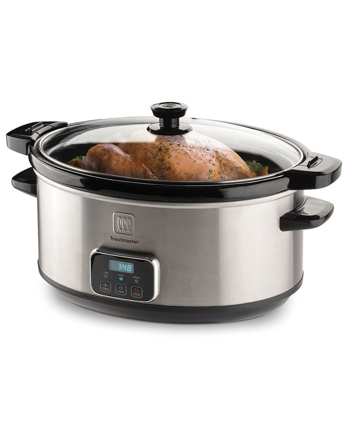 Toastmaster 7 Quart Stainless Steel Digital Slow Cooker with Locking