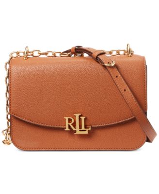 ralph lauren pebbled leather satchel