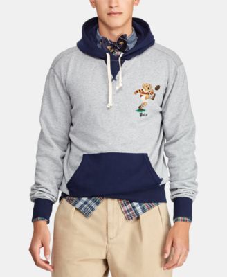 men's polo bear fleece hoodie