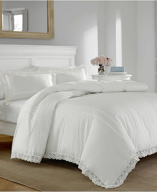 Laura Ashley Annabella White Comforter Set Full Queen Reviews Comforters Fashion Bed Bath Macy S