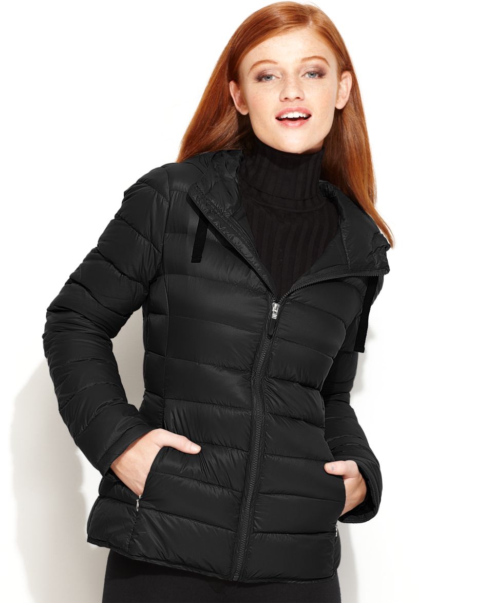 Calvin Klein Jacket, Packable Hooded Seamed Puffer