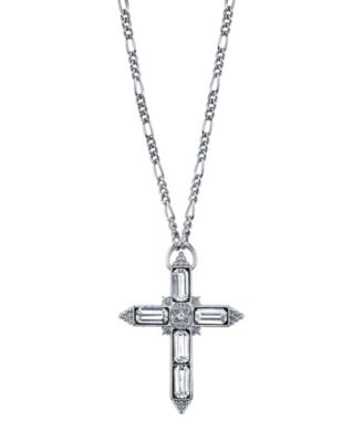 black crystal cross necklace