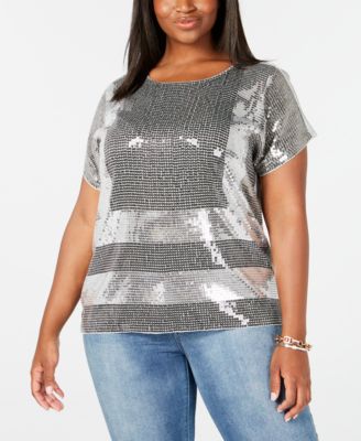 plus size sequin t shirt