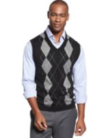 Club Room Vest, Merino-Wool Blend Argyle Sweater Vest