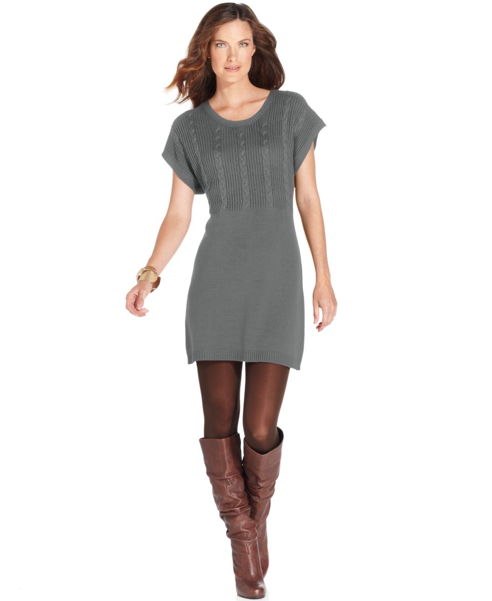 AGB Dress, Three Quarter Sleeve Buckled Sweater Dress