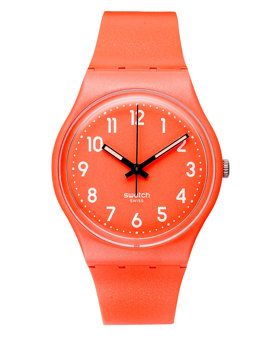 Swatch Watch, Unisex Swiss Flaky Orange Metalized Orange Plastic Strap