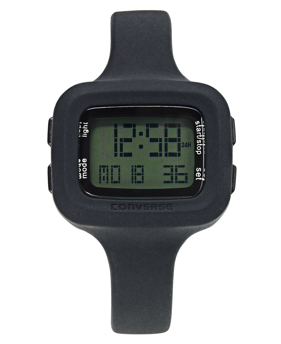 Converse Watch, Womens Digital Understatement Black Silicone Strap