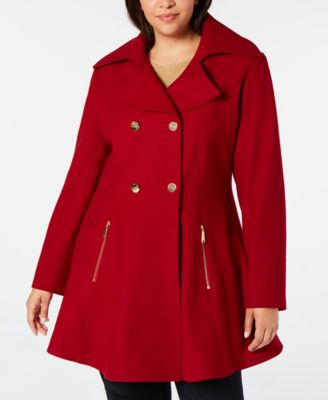 plus size double breasted coat