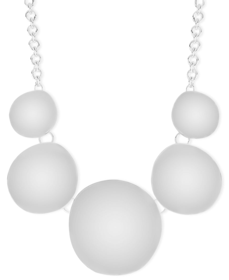 Robert Lee Morris Necklace, Silver Tone Concave Disc Frontal Necklace