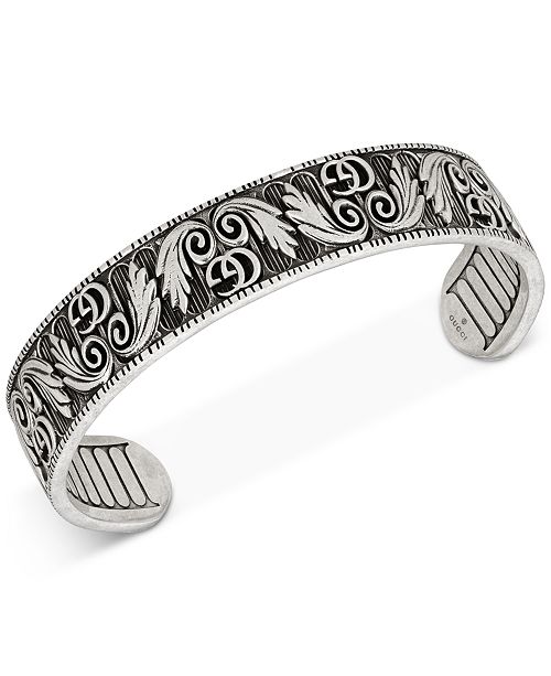 Gucci Men S Patterned Logo Cuff Bracelet Reviews Bracelets Jewelry Watches Macy S