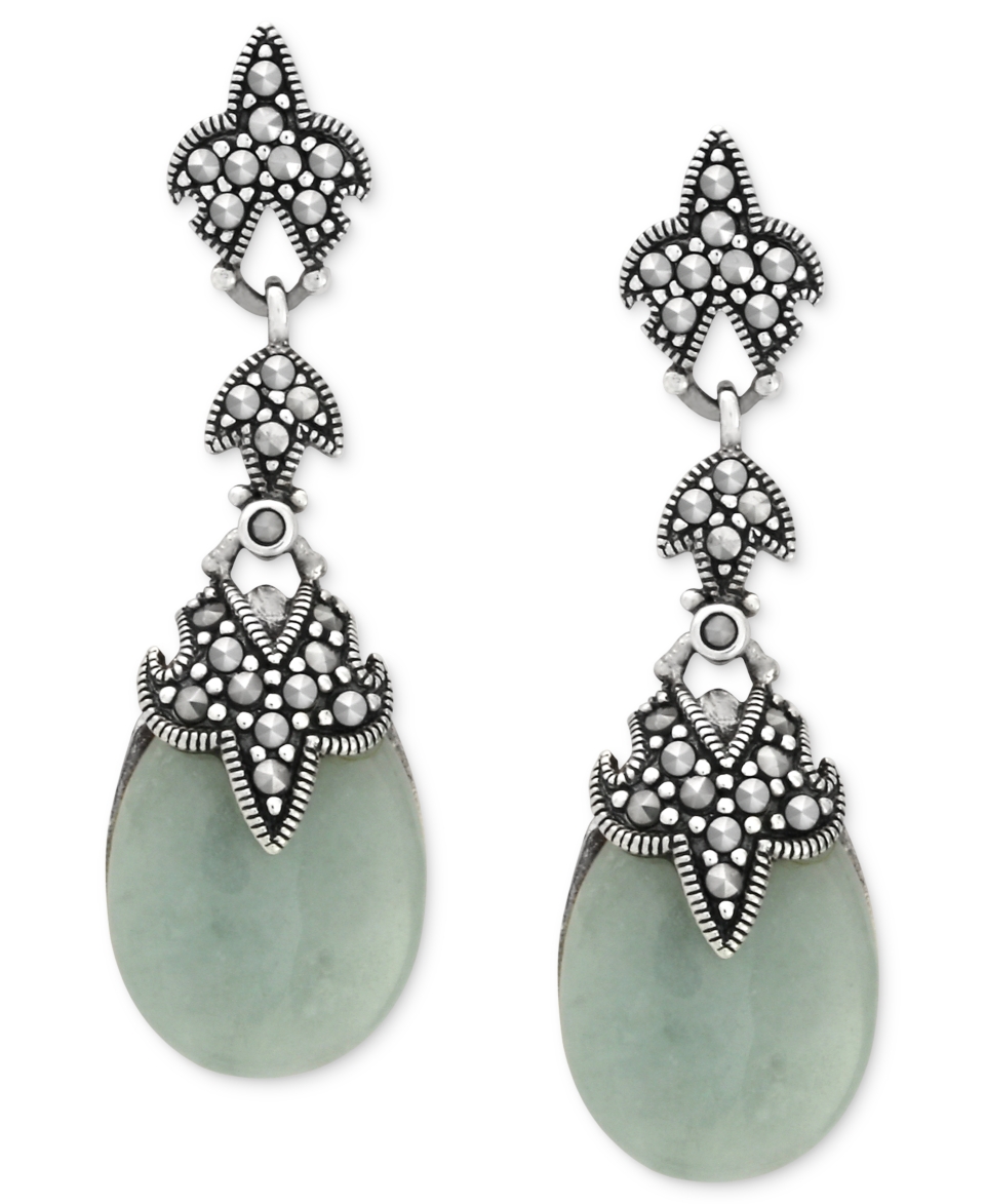Genevieve & Grace Sterling Silver Earrings, Jade (33 ct. t.w.) and