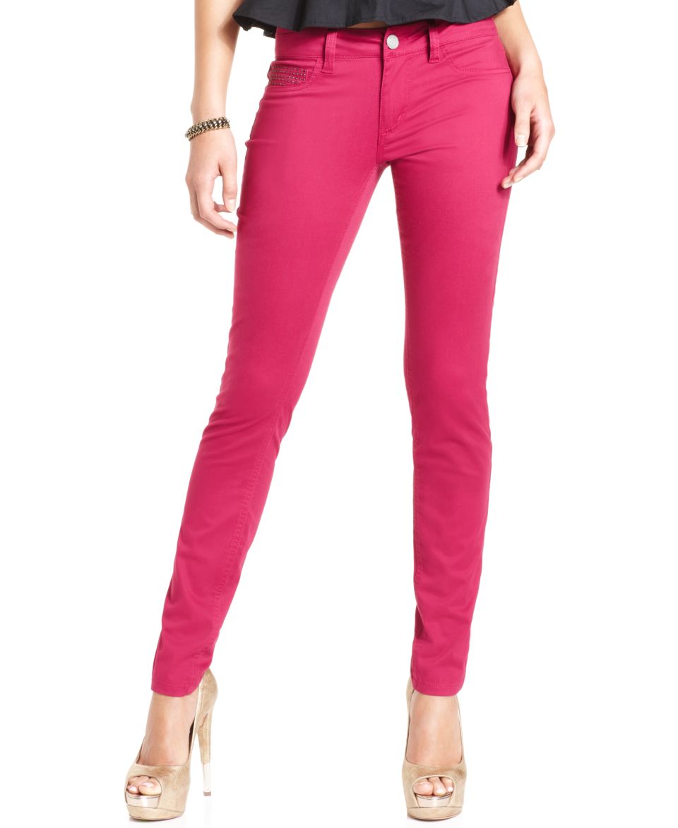 Indigo Rein Juniors Jeans, Skinny Leg, Pink Wash