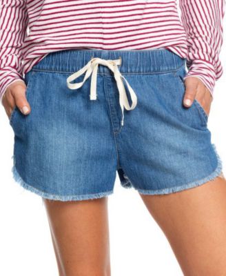 drawstring denim shorts