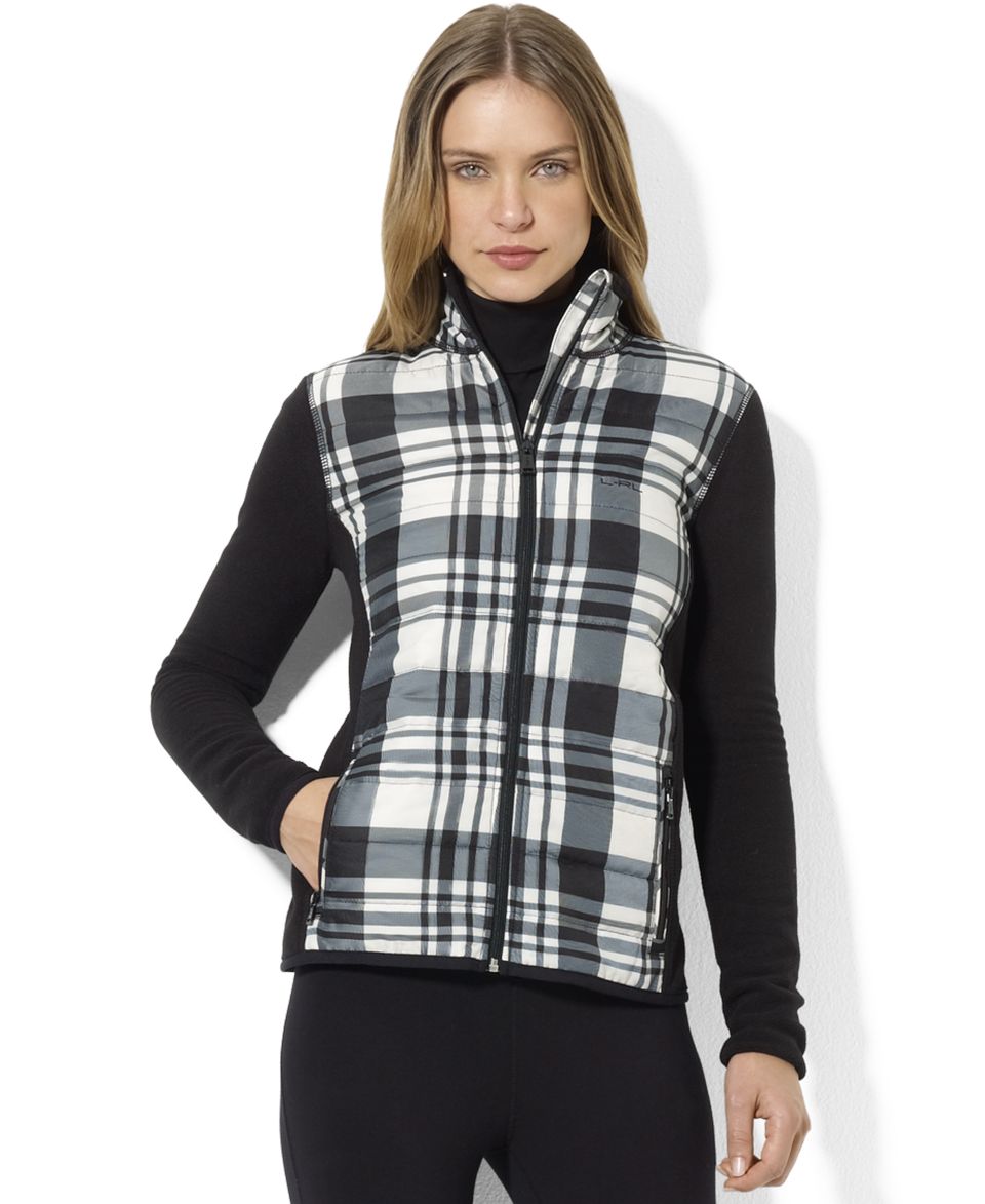 Lauren Ralph Lauren Jacket, Plaid Mock Neck Fleece