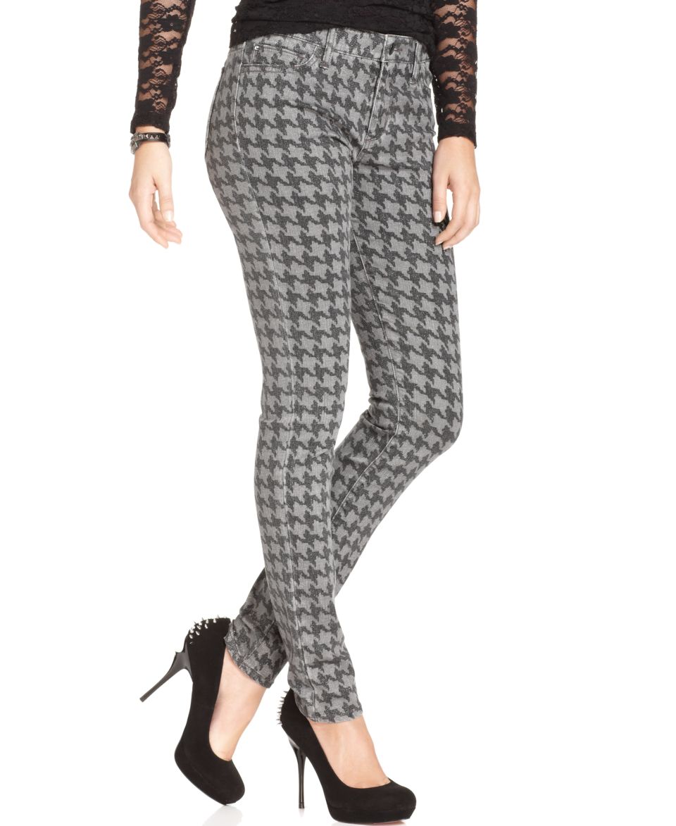 Else Jeans Skinny Jeans, Houndstooth Coated Denim