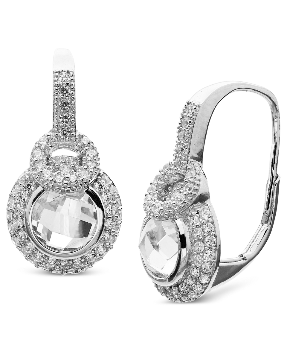 CRISLU Earrings, Platinum Over Sterling Silver Cubic Zirconia