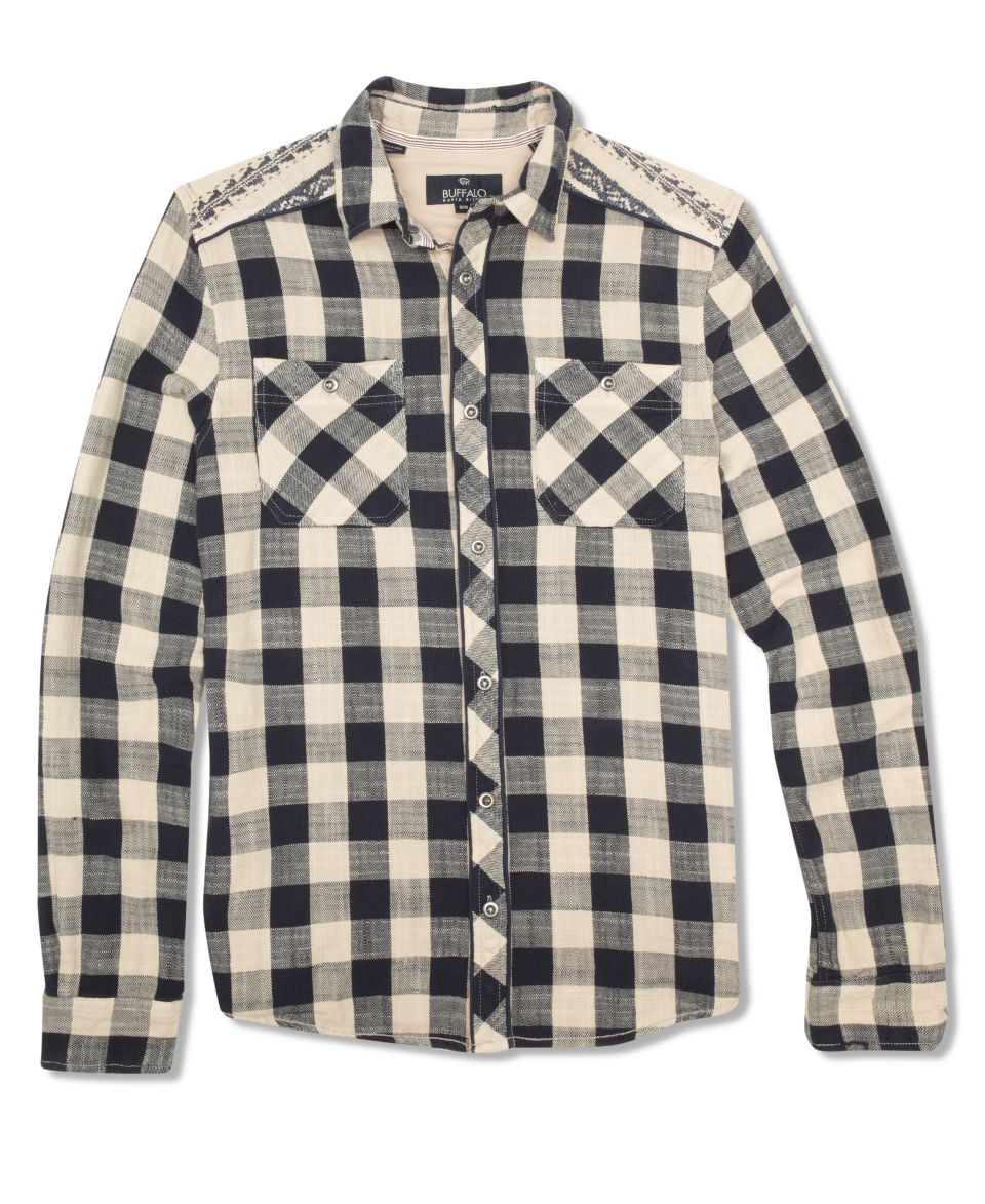 Buffalo David Bitton Shirt, S Alext Roll Tab Long Sleeve Shirt