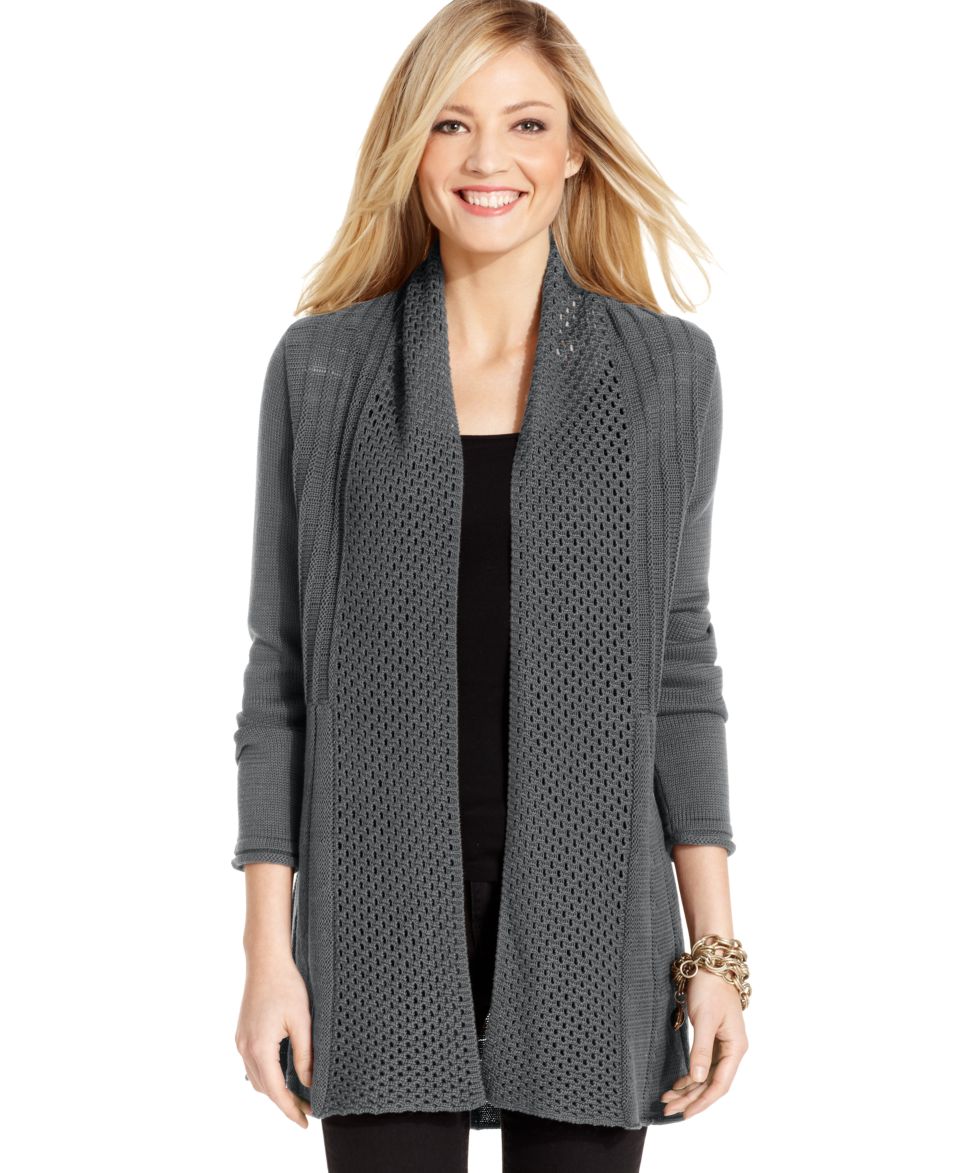 Grace Elements Sweater, Long Sleeve Textured Cardigan