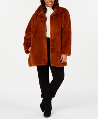 macy's calvin klein faux fur jacket