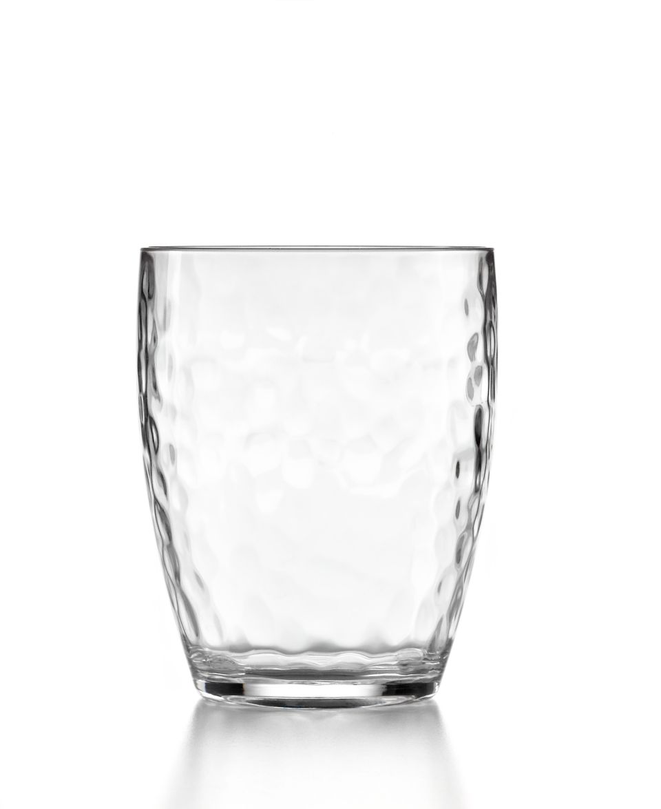 Martha Stewart Collection Drinkware, Set of 4 Acrylic Clear Hammered