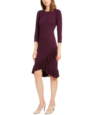 plum calvin klein dress