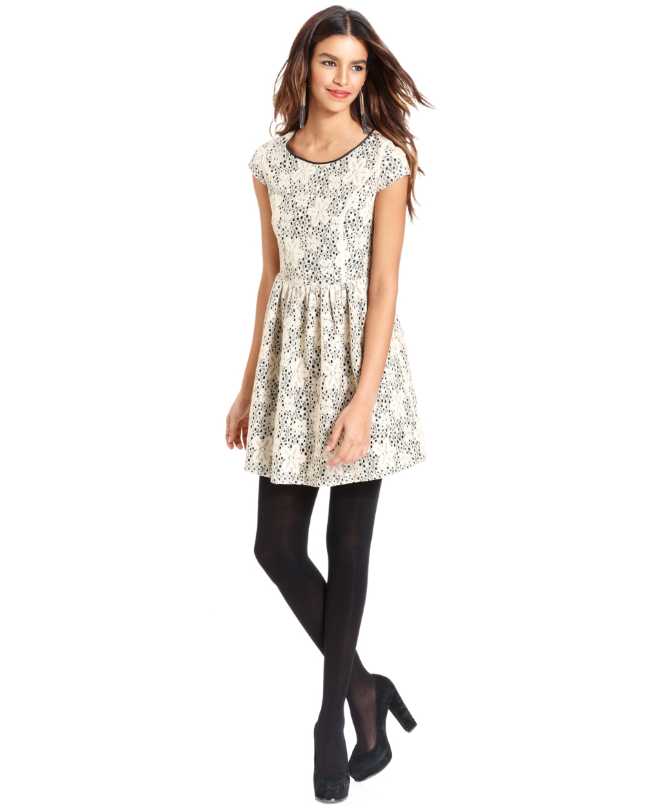 Kensie Dress, Short Sleeve Scoop Neck Lace A Line   Womens Dresses