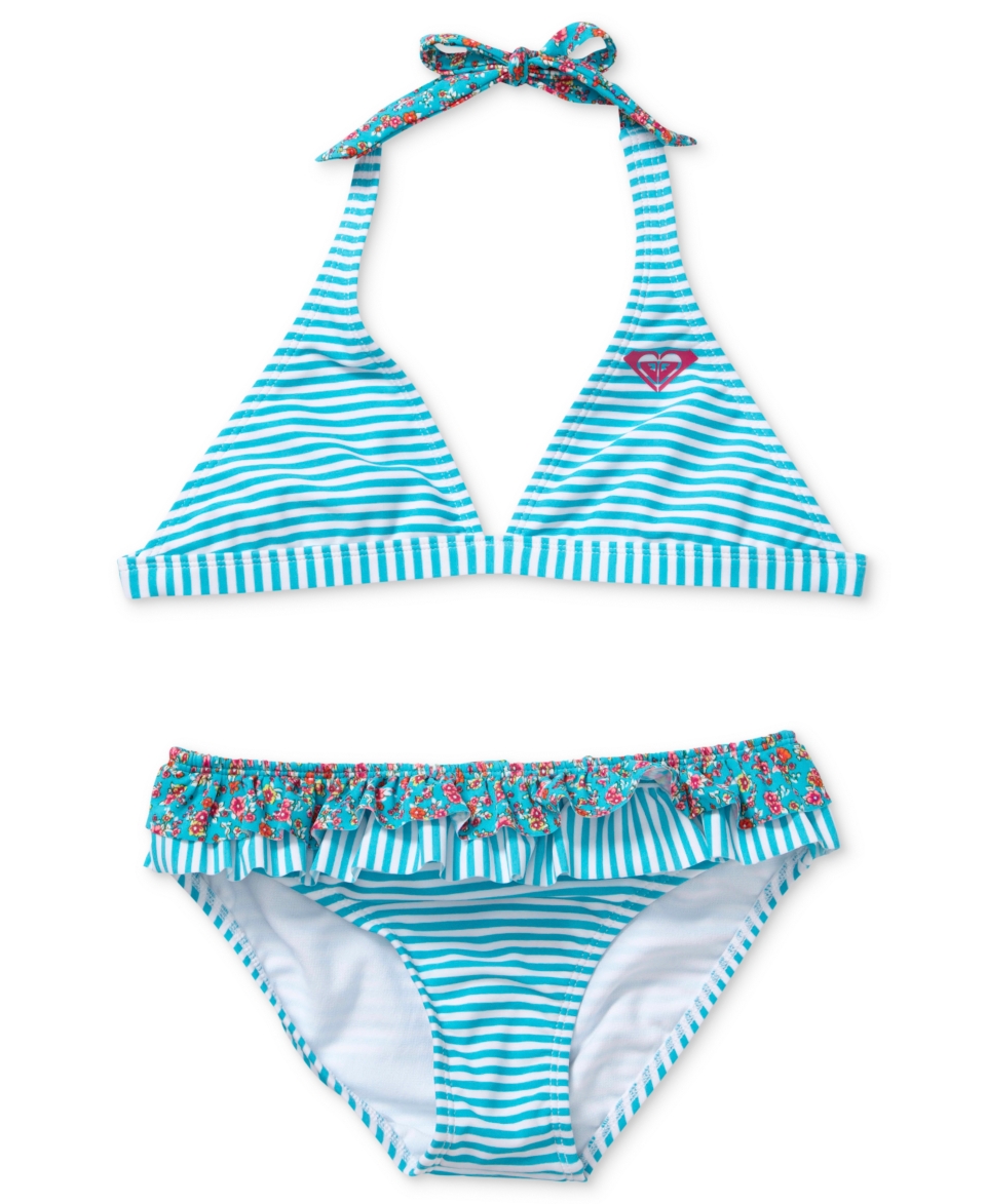 Girls Reversible Stripe Two Piece Swimsuit   Kids Girls 7 16