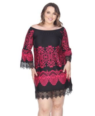 macys plus size dresses white