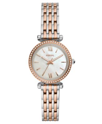 Женские часы Fossil Carlie Mini с золотистым браслетом из нержавеющей стали 28 мм