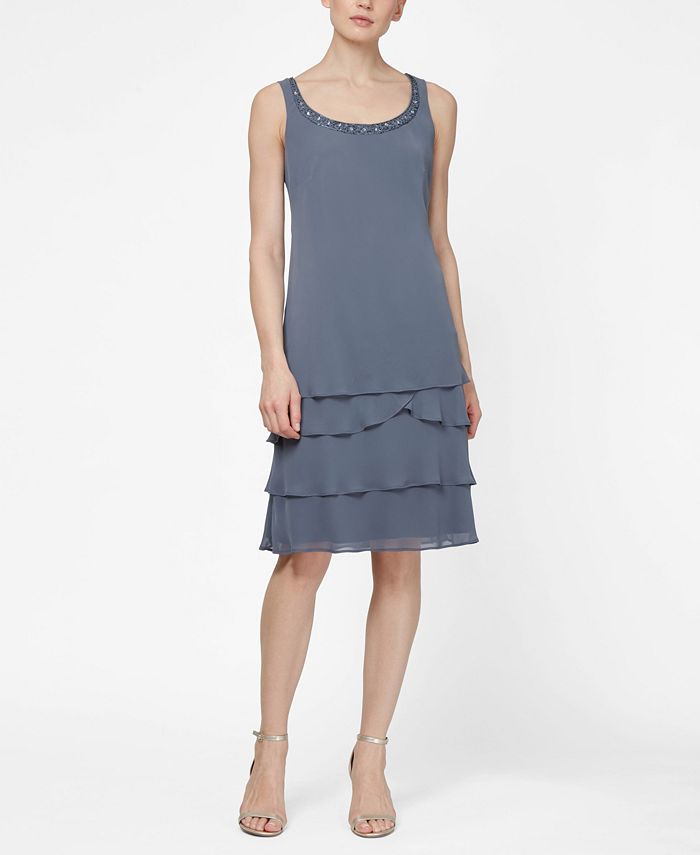 SL Fashions Lace Tiered Dress and Jacket & Reviews - Dresses - Women ...