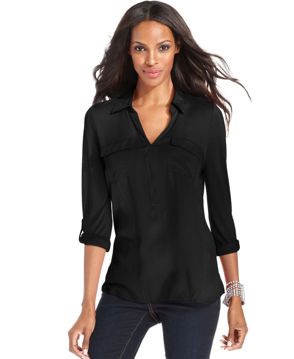 MICHAEL Michael Kors Top, Long Sleeve Peasant   Womens