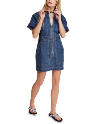 free people dream on denim mini dress