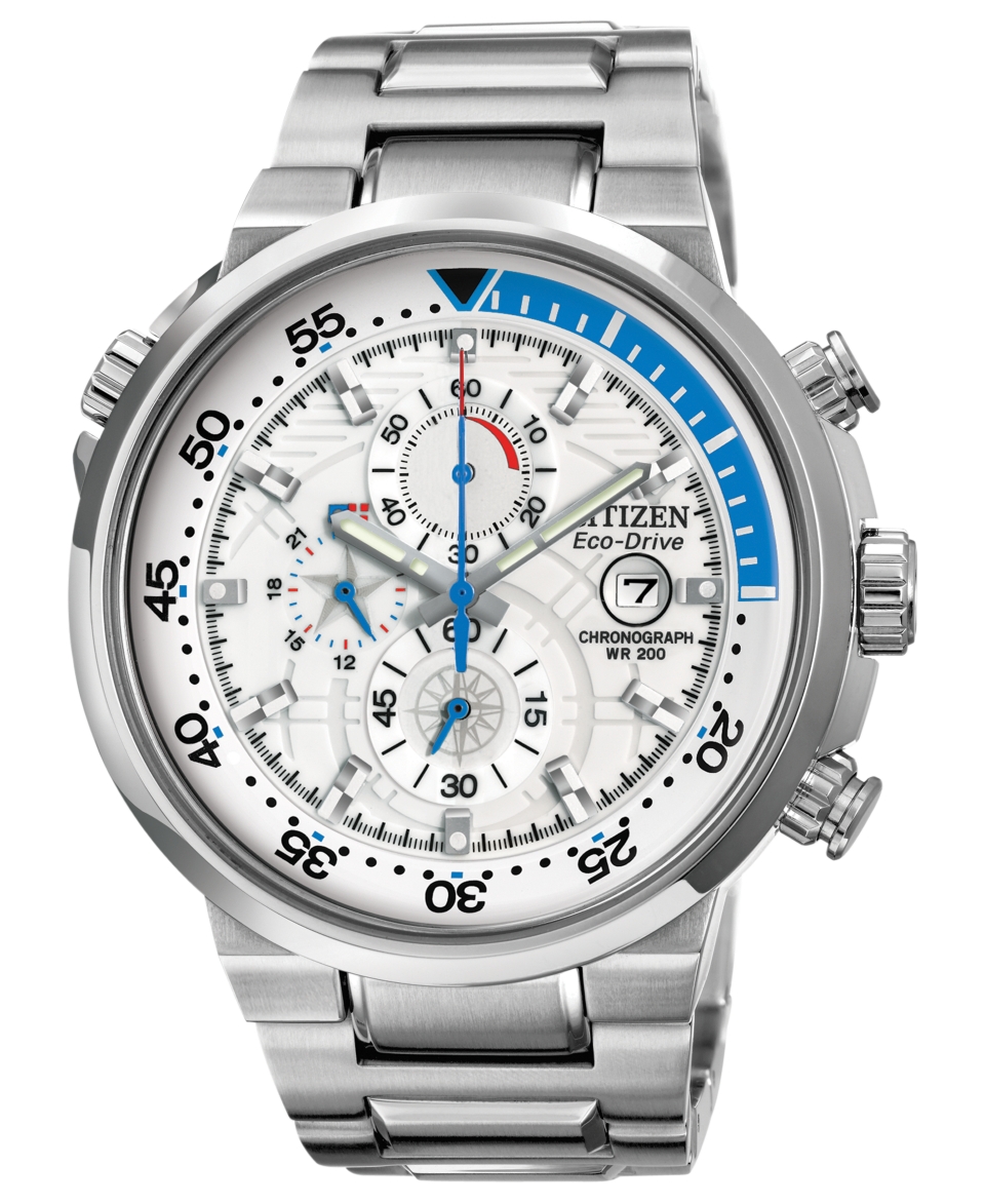 Citizen Mens Chronograph Eco Drive Endeavor Stainless Steel Bracelet Watch 46mm CA0440 51A   Watches   Jewelry & Watches