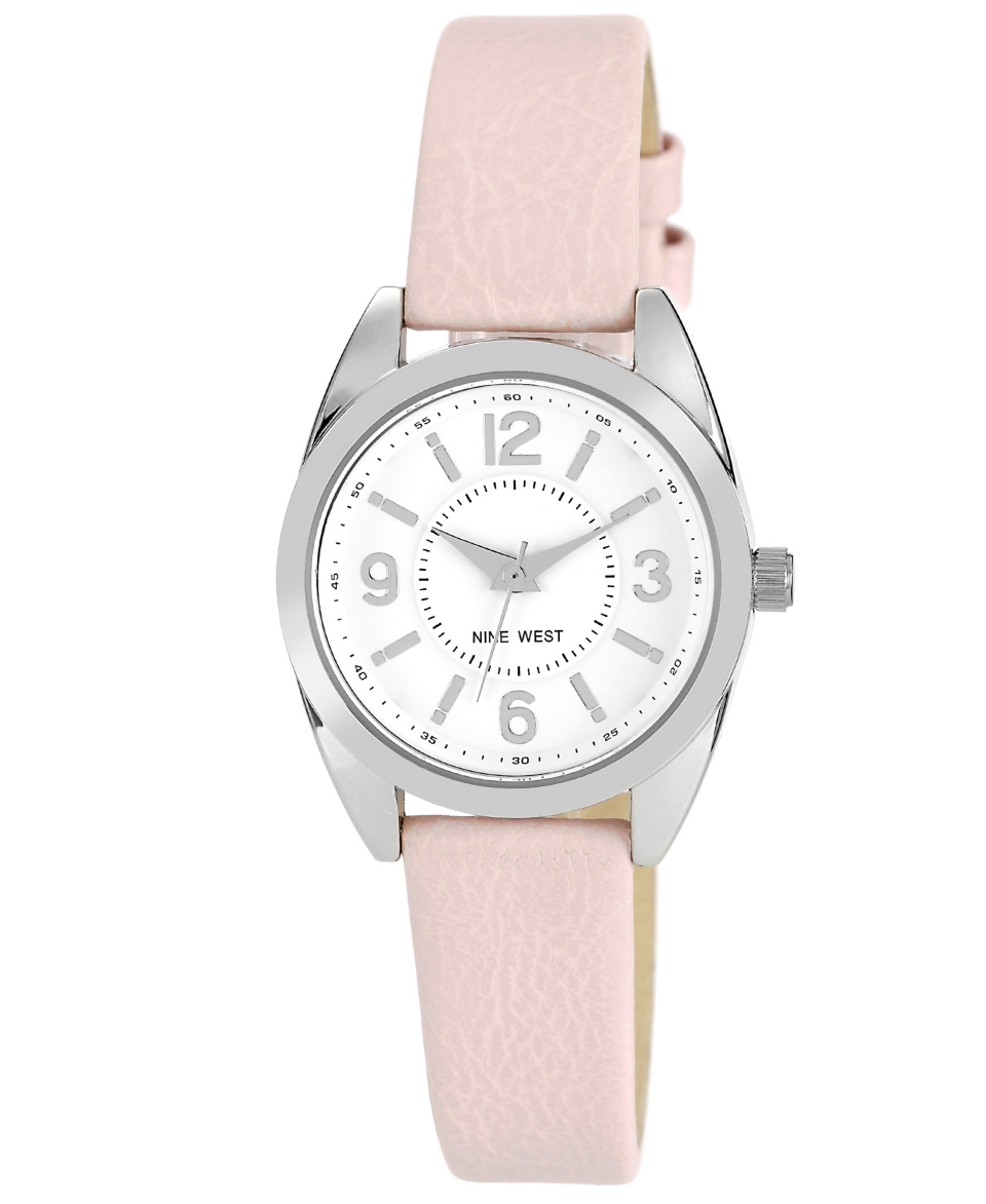 Nine West Watch, Womens Blush Pink Leather Strap 30mm NW 1373WTPK