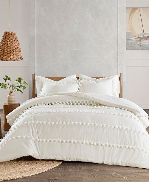 Madison Park Leona Full Queen 3 Pc Pom Pom Cotton Duvet Cover Set Reviews Duvet Covers Bed Bath Macy S