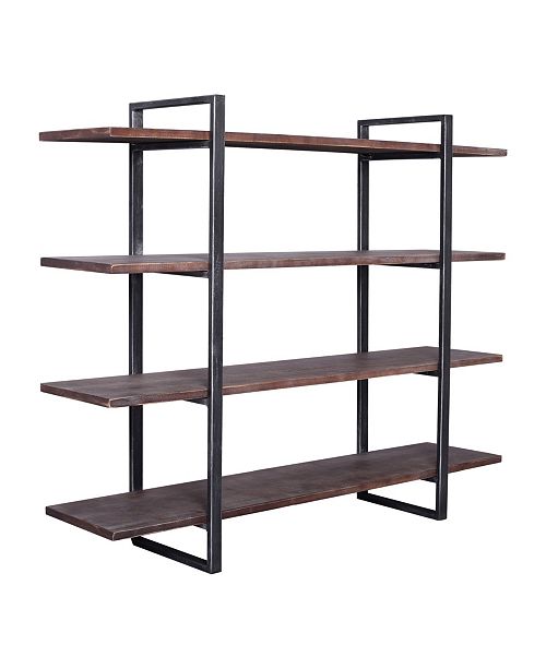 Today S Mentality Prague Industrial Bookshelf In Brushed With Rustic Pine Wood Shelves Reviews Furniture Macy S